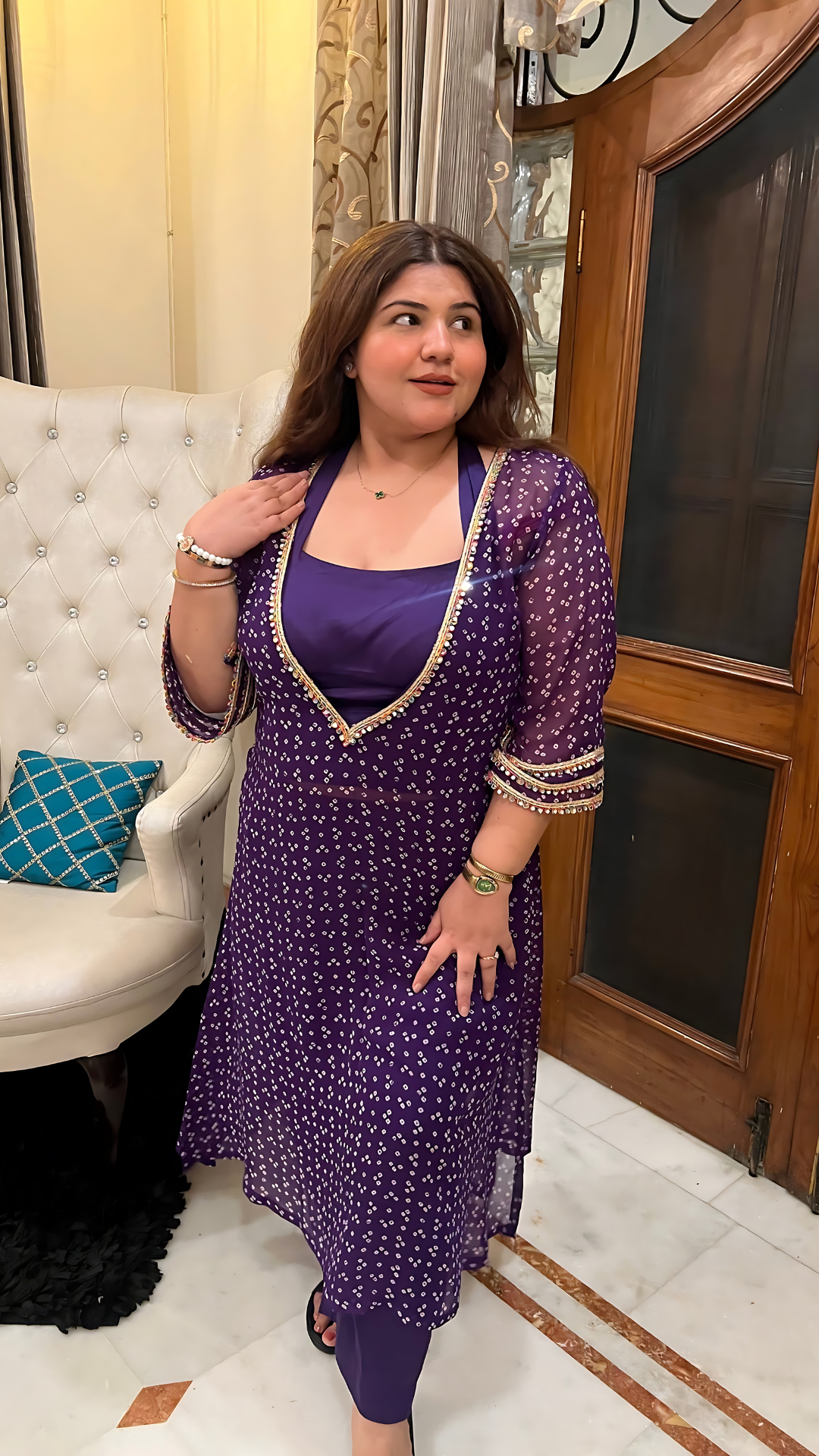Purple Nitara Suit Set - Set Of 3