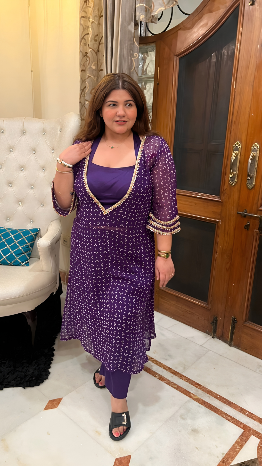 Purple Nitara Suit Set - Set Of 3
