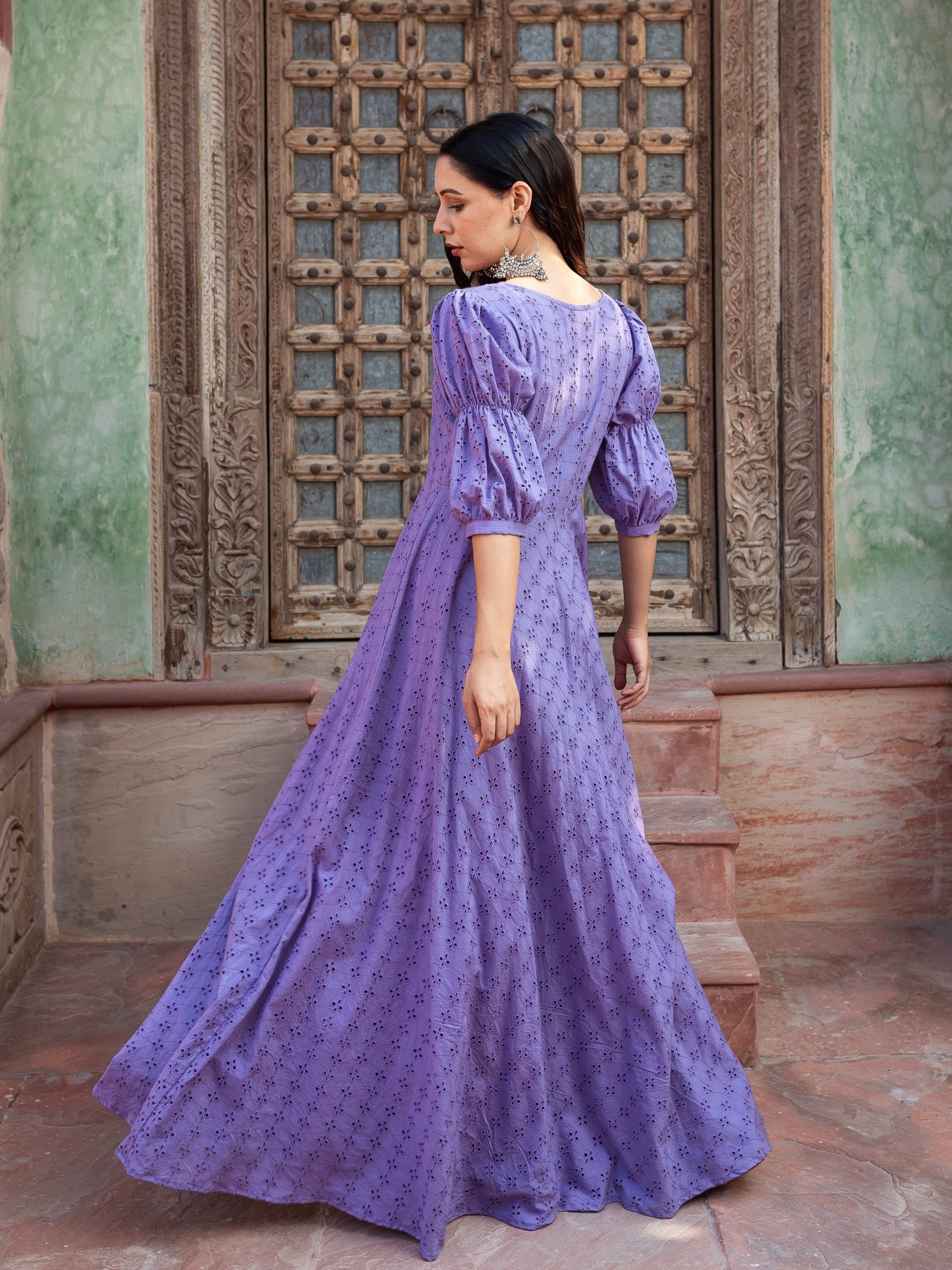 Lavender chikankari anarkali