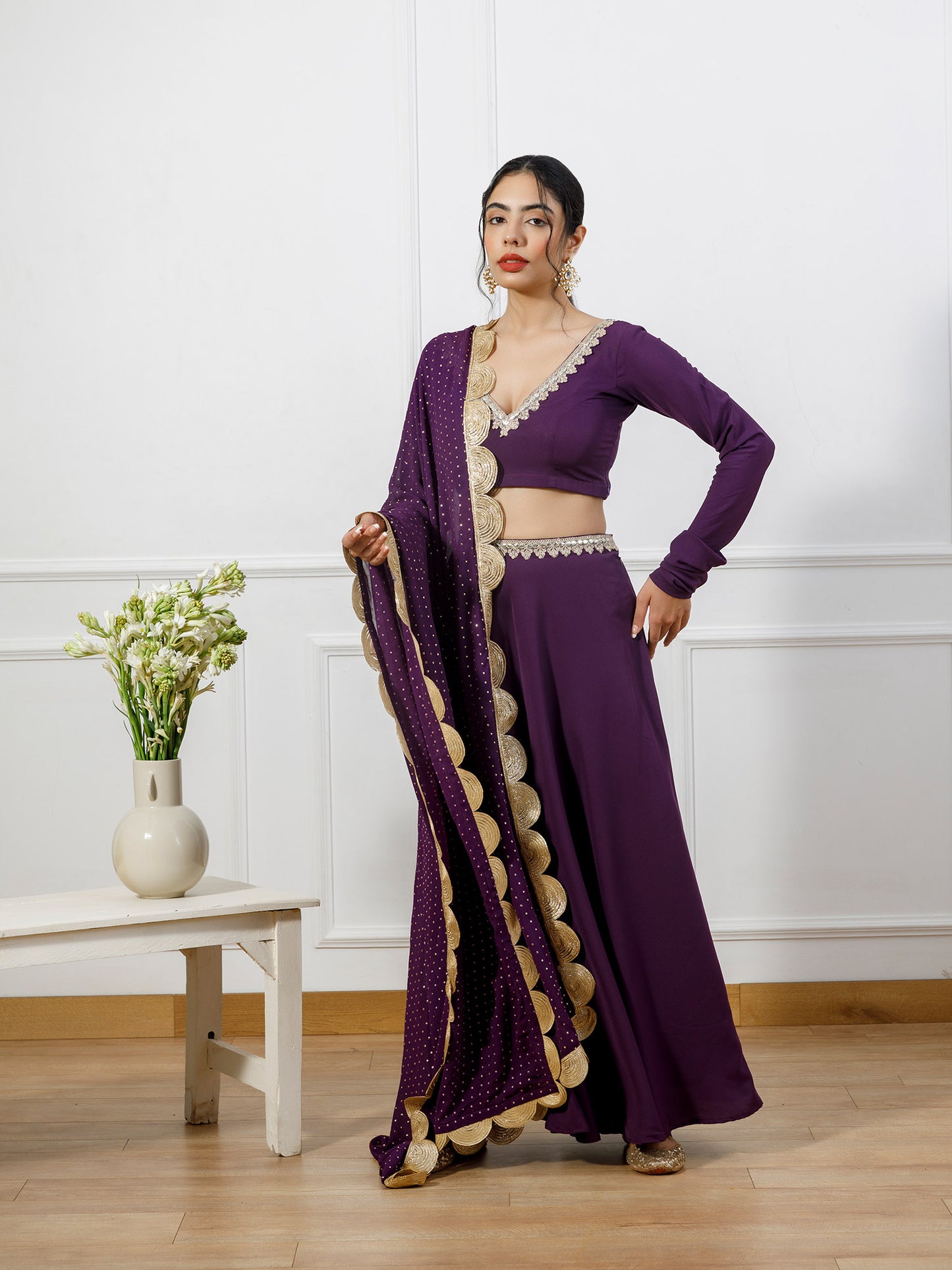 Alisha purple lehenga choli set