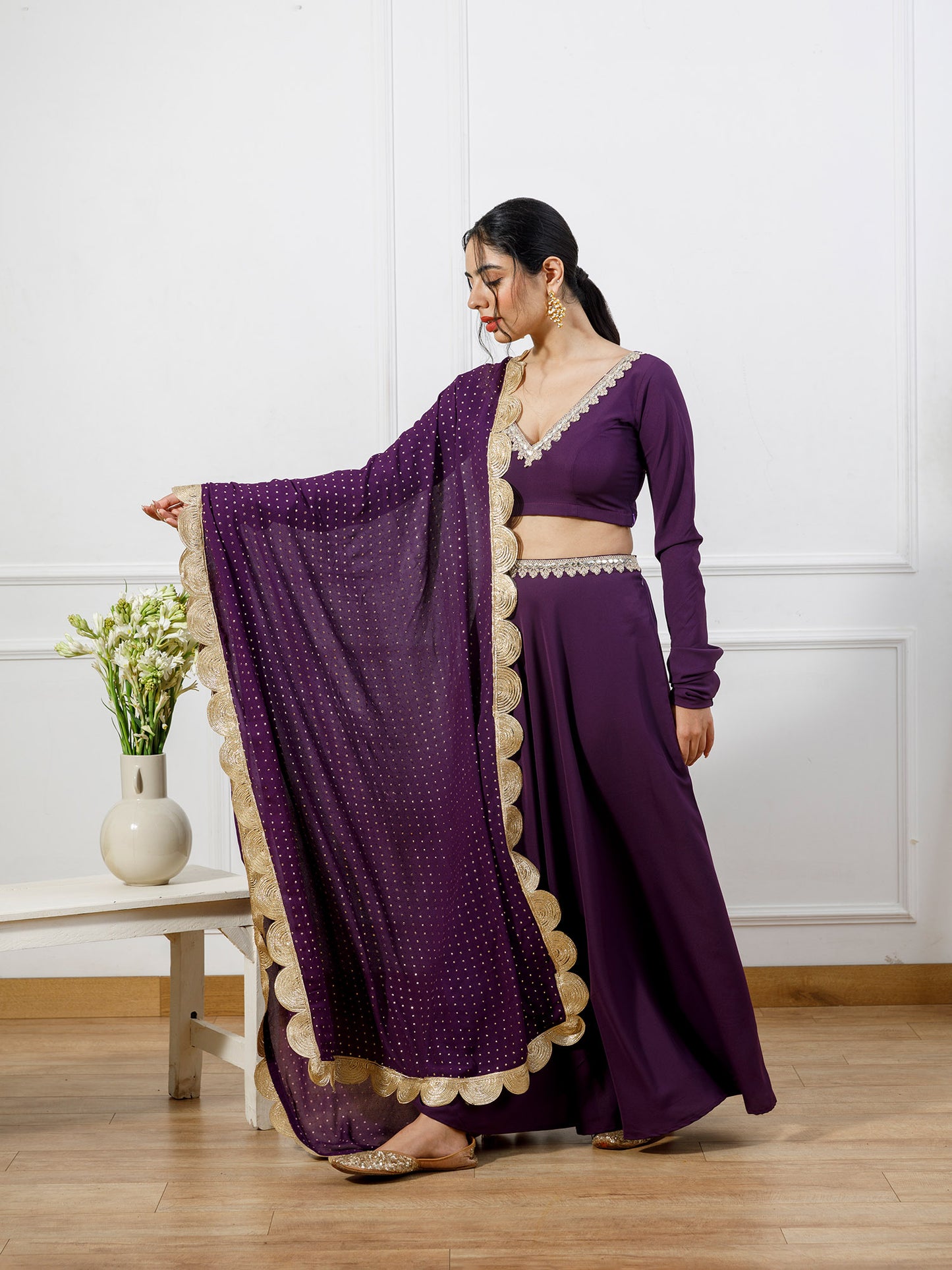 Alisha purple lehenga choli set
