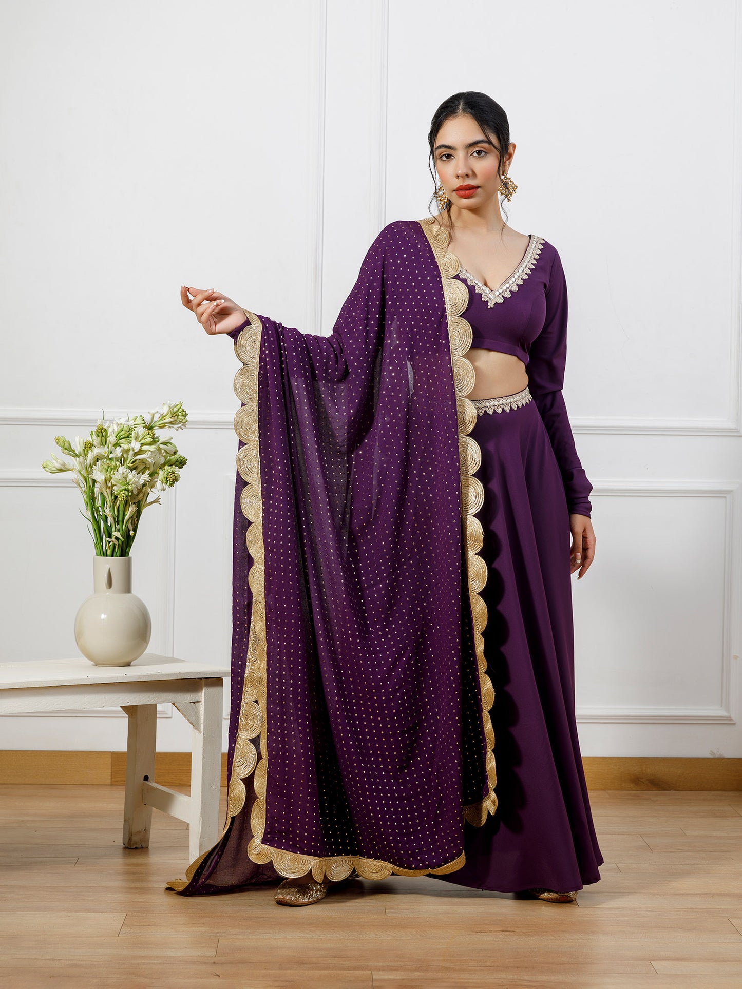 Alisha purple lehenga choli set