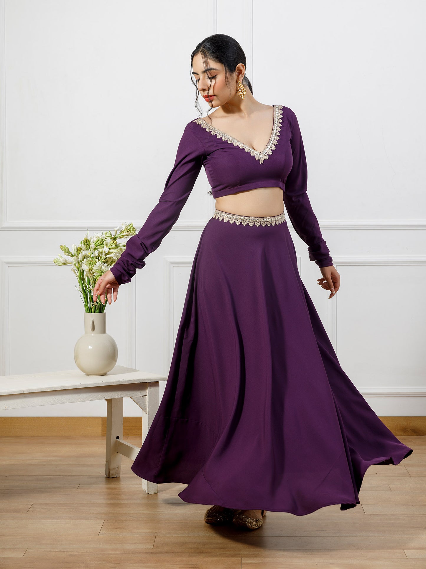 Alisha purple lehenga choli set
