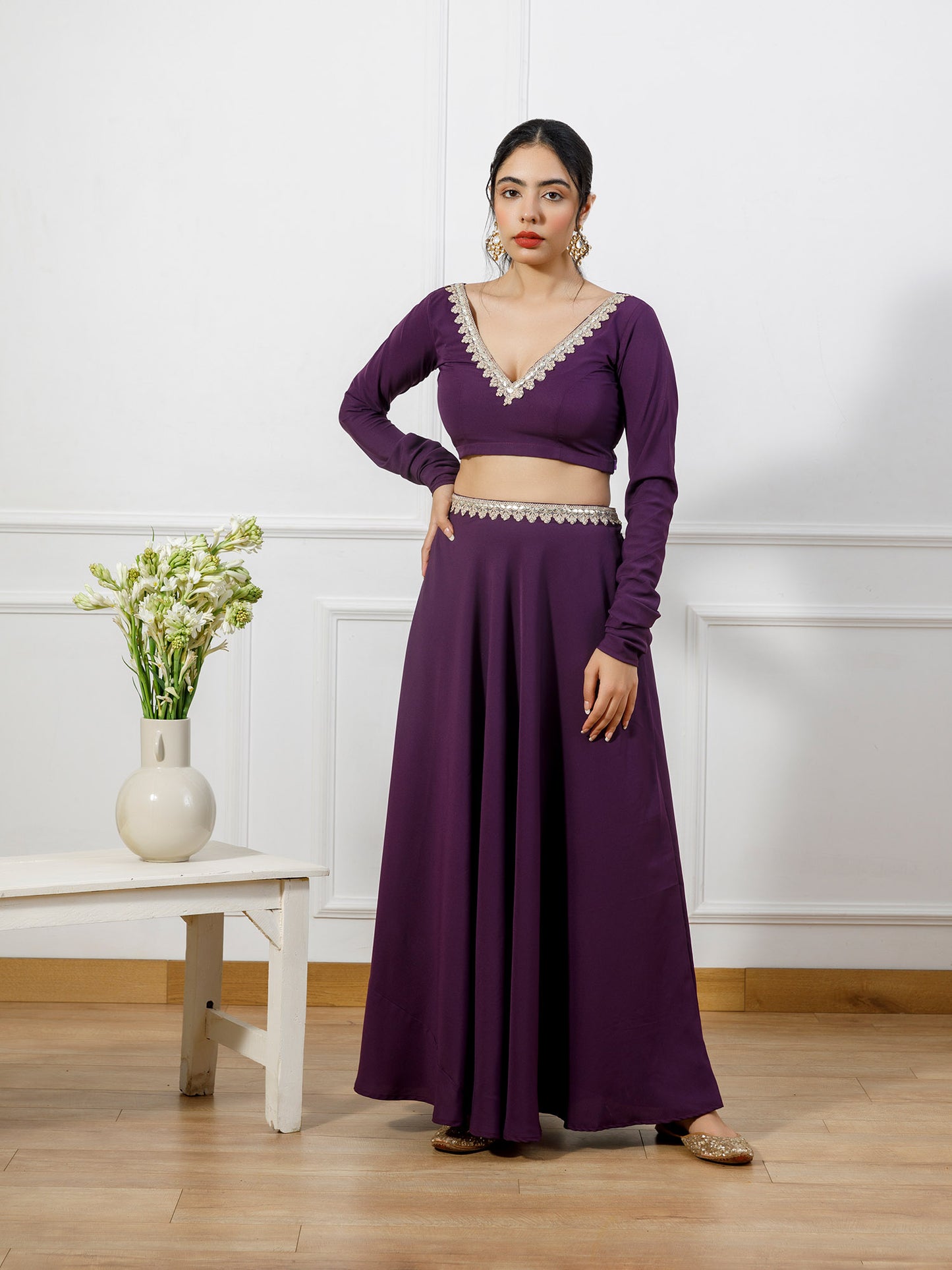 Alisha purple lehenga choli set