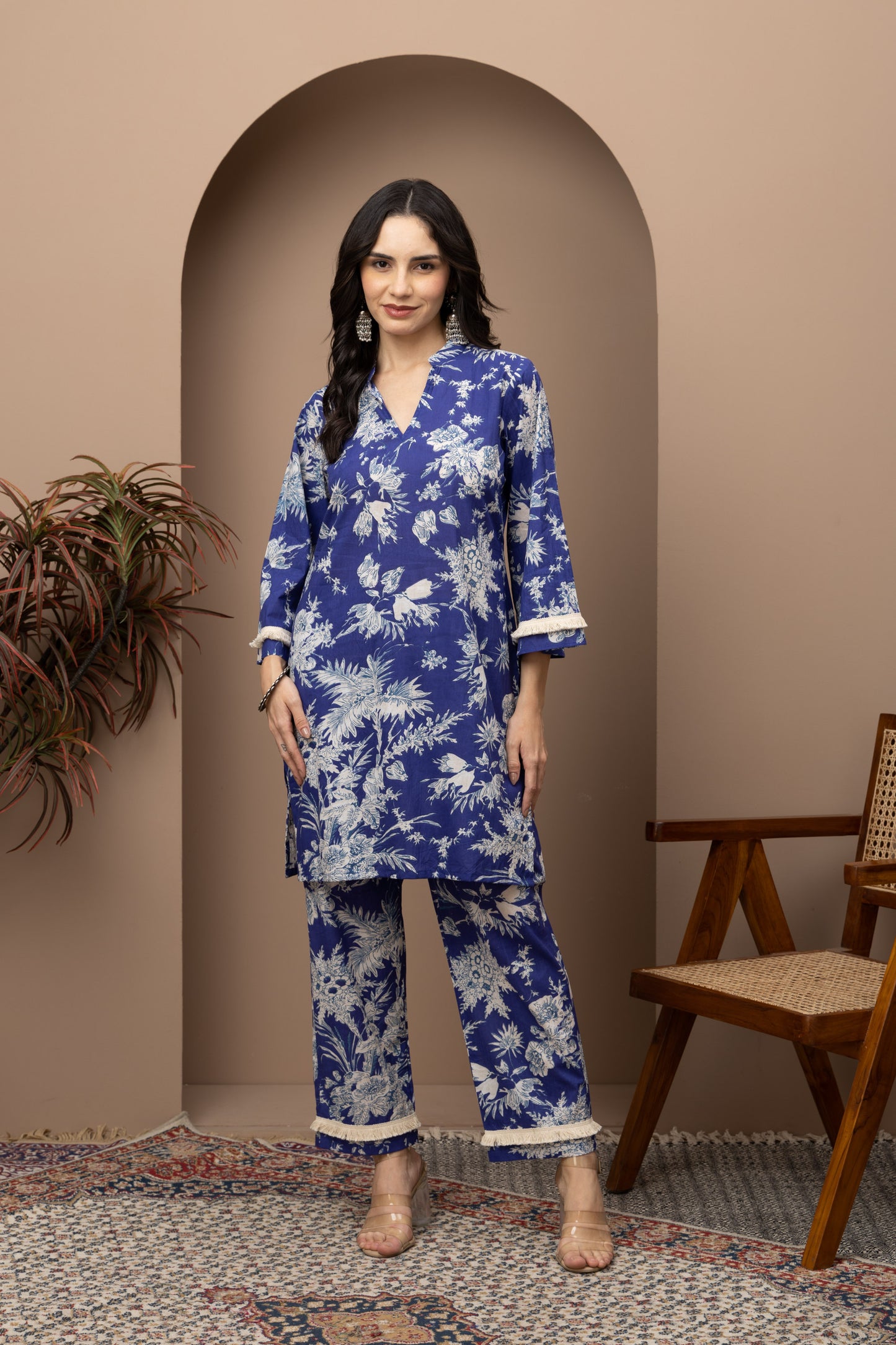 Indigo Printed Cotton Coord Set (Set of 2) Stylish and Comfortable Casual Wear with Unique Prints