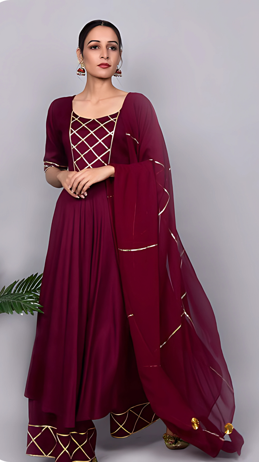 Mehreen Burgundy Suit Set 3
