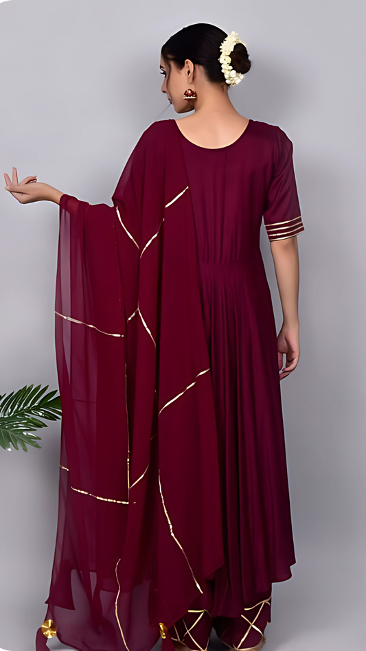 Mehreen Burgundy Suit Set 3