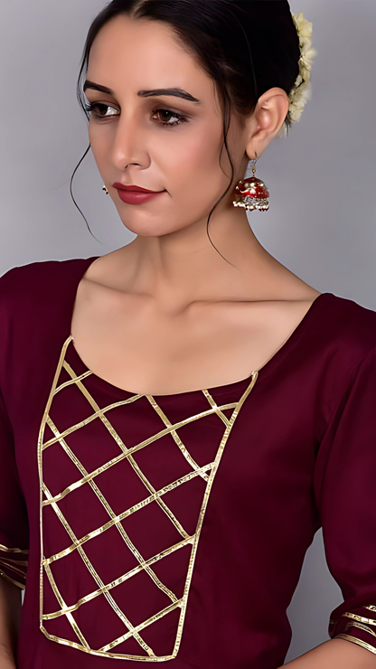 Mehreen Burgundy Suit Set 3