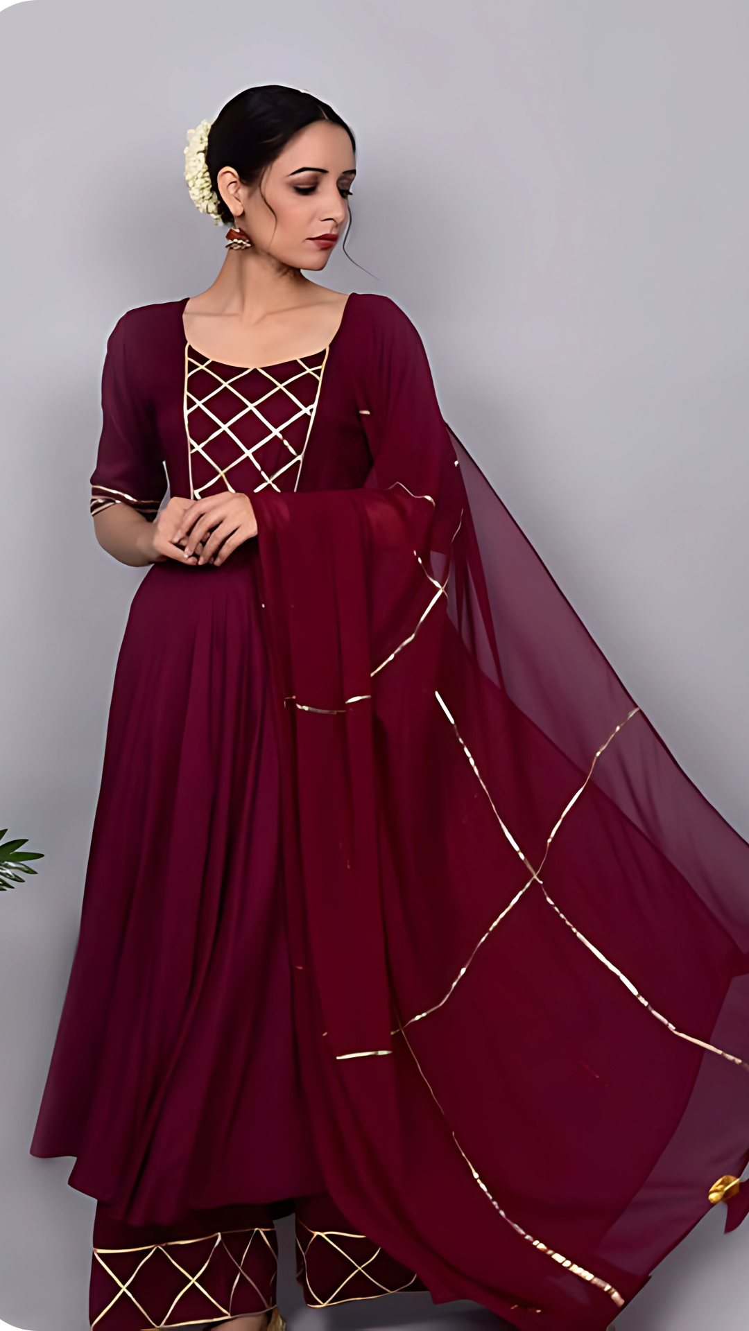 Mehreen Burgundy Suit Set 3