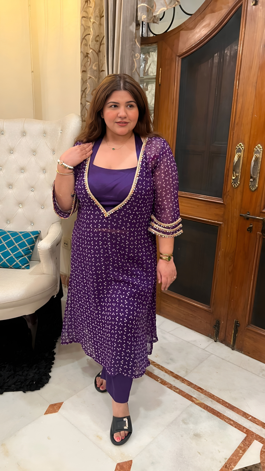 Purple Nitara Suit Set - Set Of 3