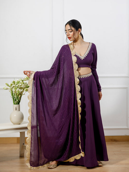 Alisha purple lehenga choli set