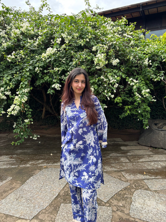 Indigo Printed Cotton Coord Set (Set of 2) Stylish and Comfortable Casual Wear with Unique Prints